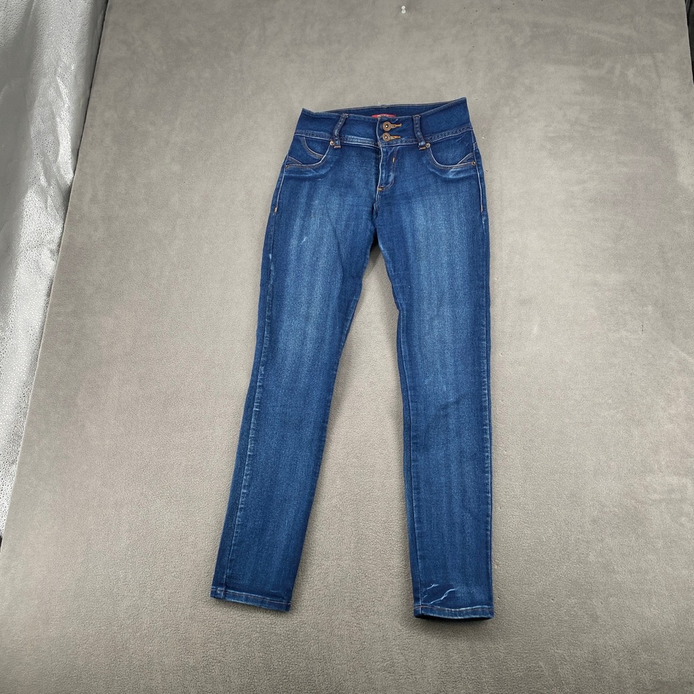 ZOY Womens High Rise Skinny Jeans Medium Wash Double Button Size 5